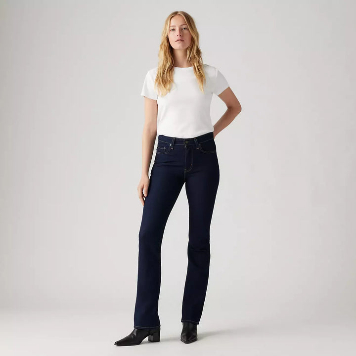 Bella Moda Latina 726 high-rise flare jeans with a stylish fit, shown in a full-length view on a model.
