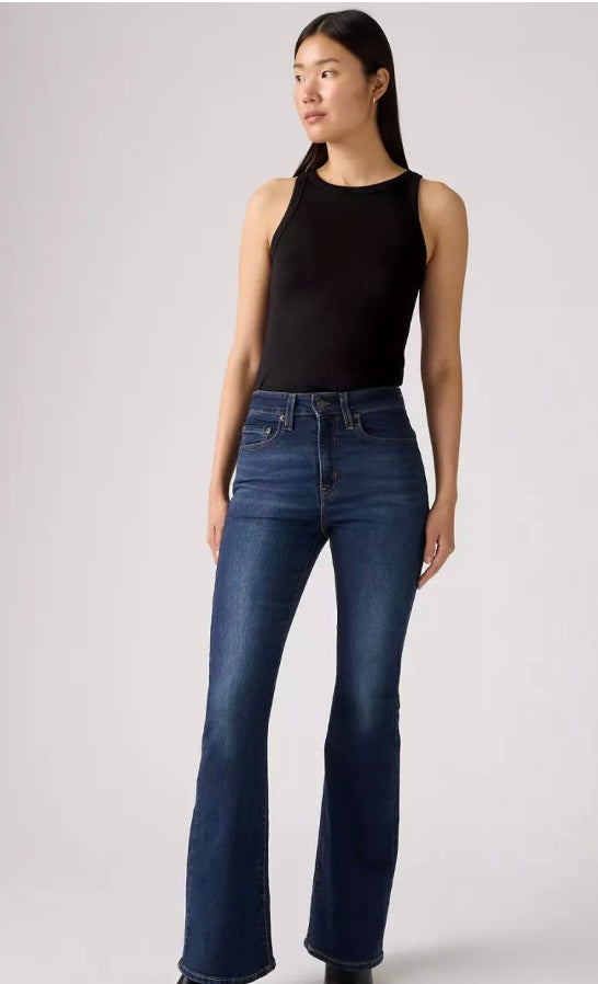Bella Moda Latina 726 high rise flare jeans with fitted waist and flared legs, shown in a stylish denim wash.