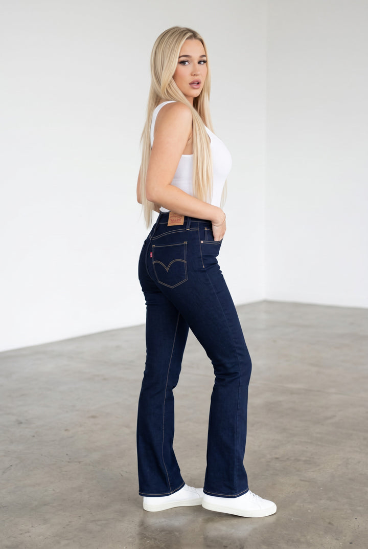 Levi's 725 High-Rise Boot Cut Jeans - Cast Shadows - Dark Wash
