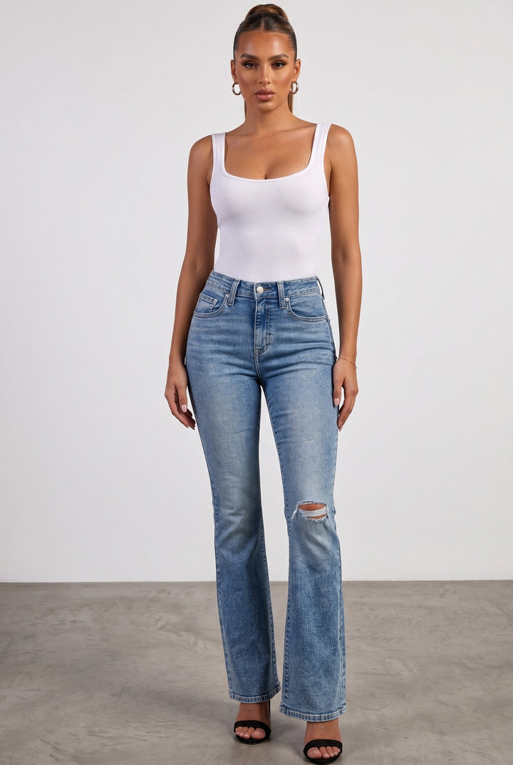 Levi’s 726 High Rise Flare Jeans – Classic Blue Slim Fit Denim