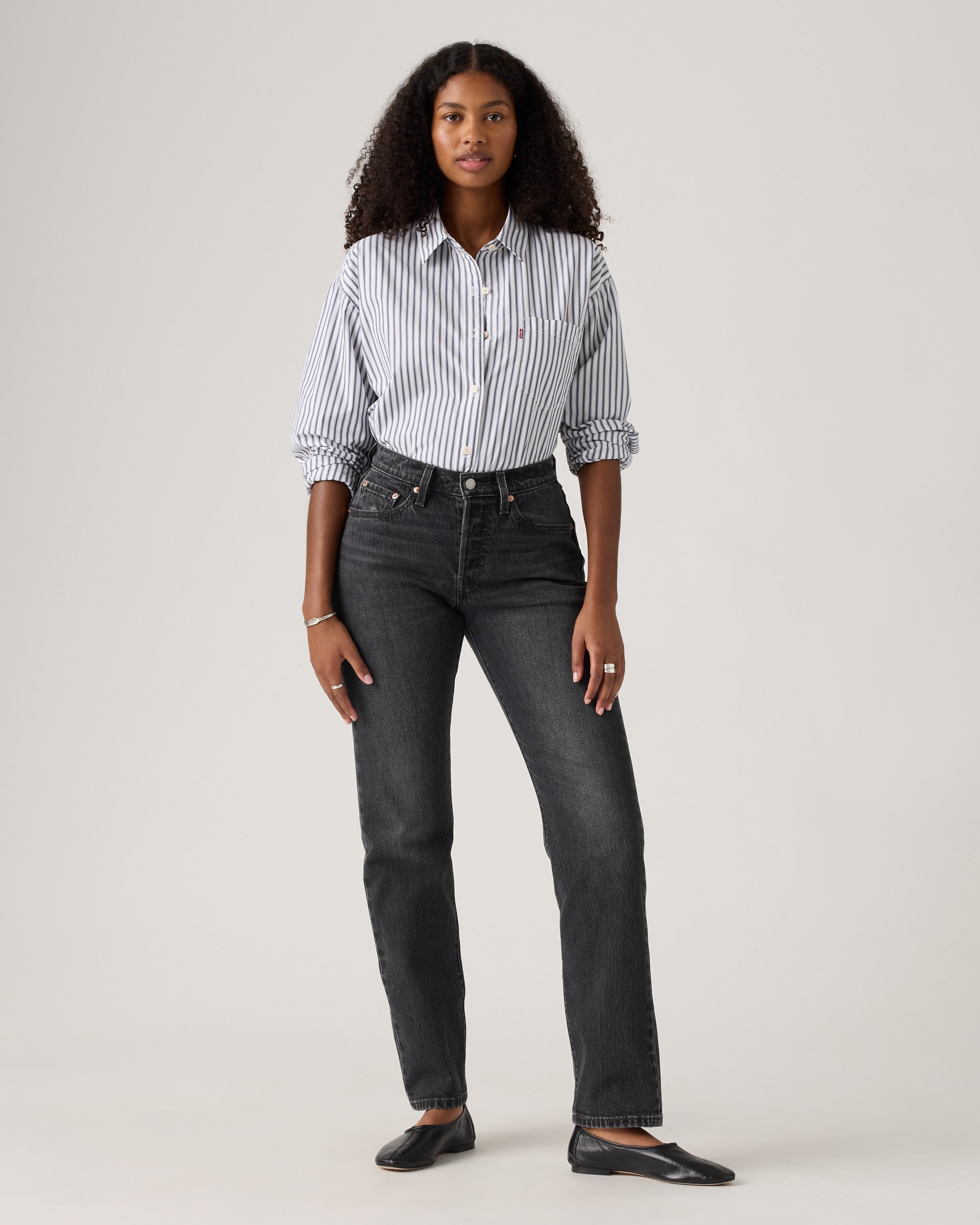 Levi's 501 Curve women's jeans in Memories Of You black, front view