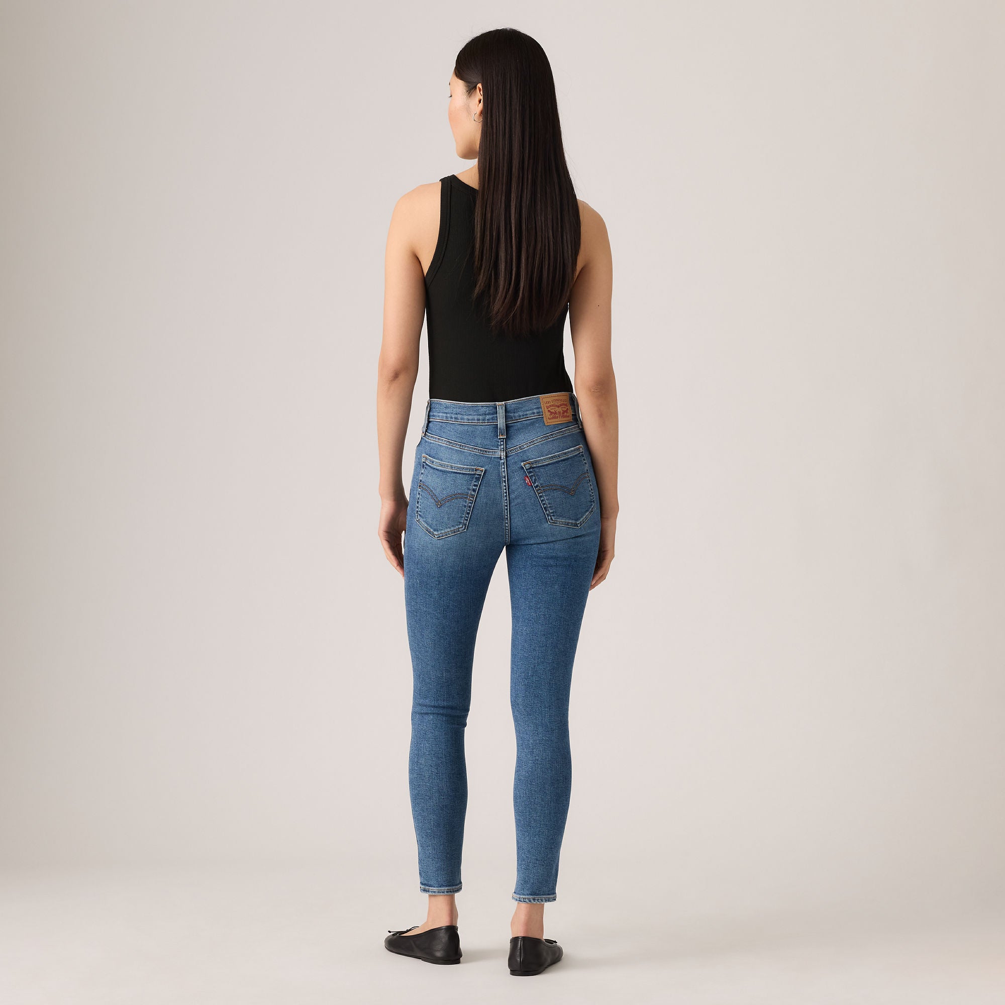 Levi's 720 high-rise super skinny jeans in Animal Kingdom – back view