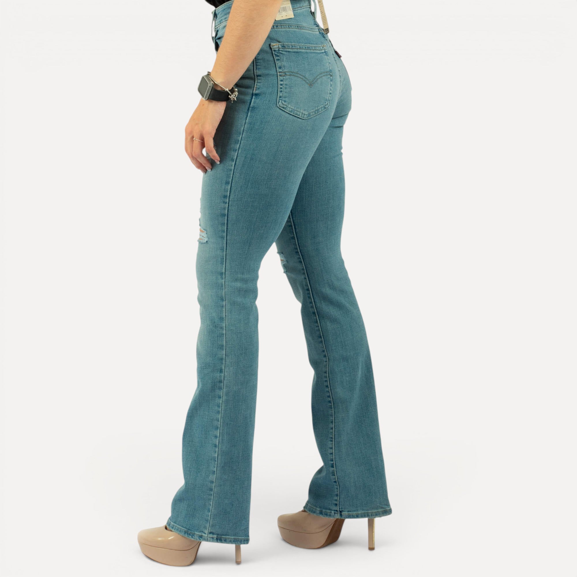 Levi's 725 High-Rise Bootcut Jeans – Crushed It Light Wash, back view
