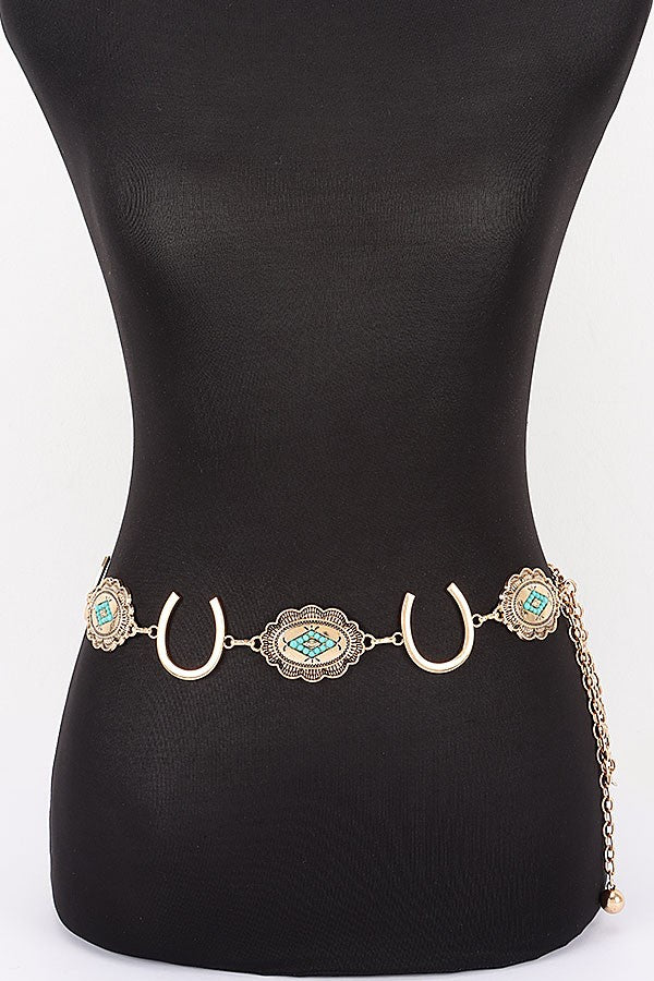 Horseshoe Concho Chain Belt product view 1