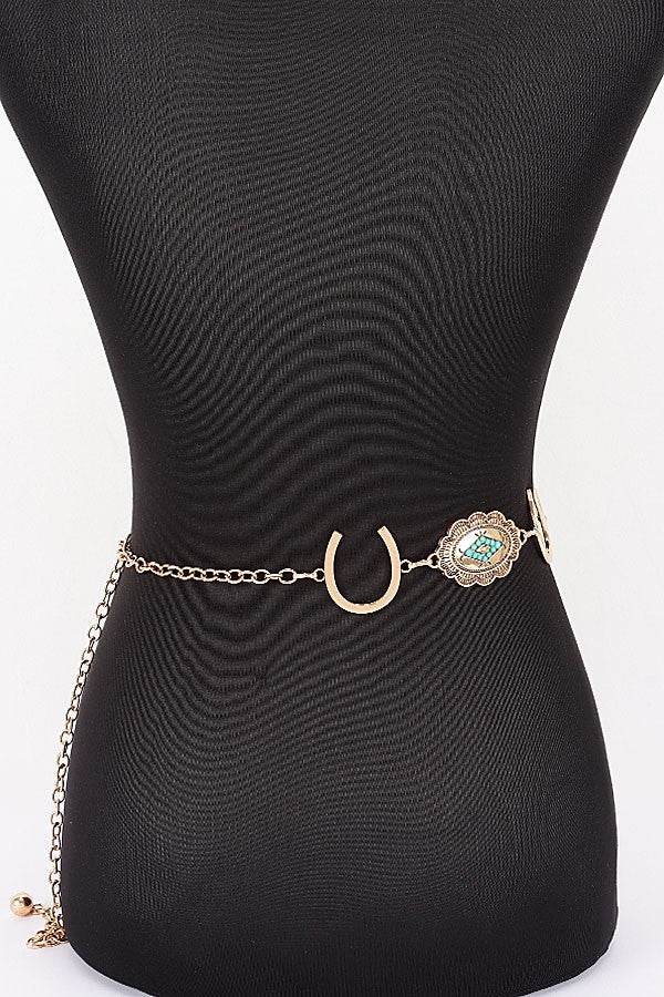 Horseshoe Concho Chain Belt product view 3