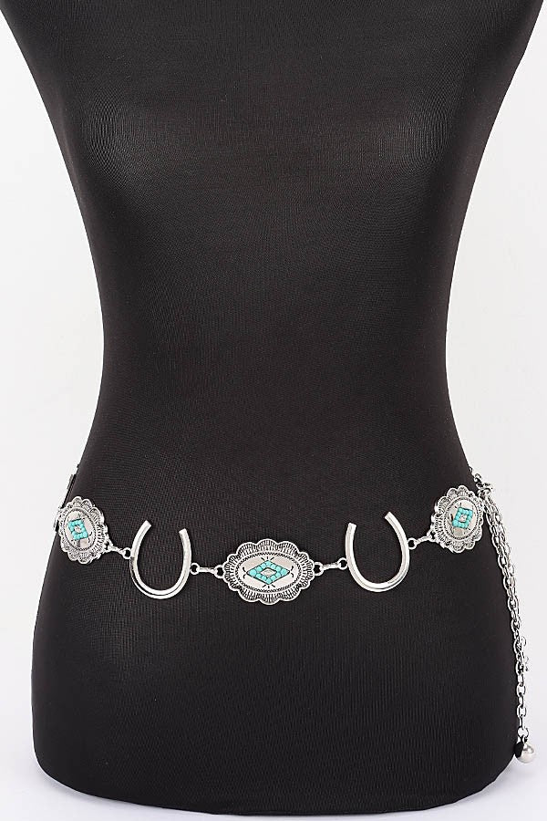 Horseshoe Concho Chain Belt product view 7