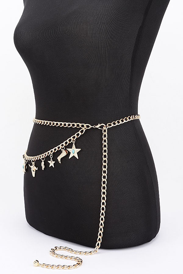 Western Multi Charm Layered Chain Belt product view 3