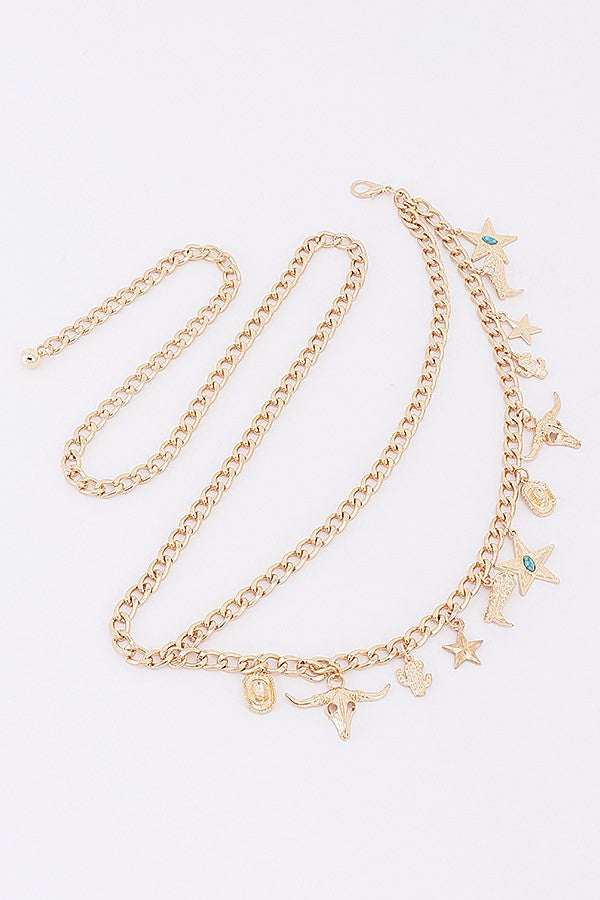 Western Multi Charm Layered Chain Belt product view 5