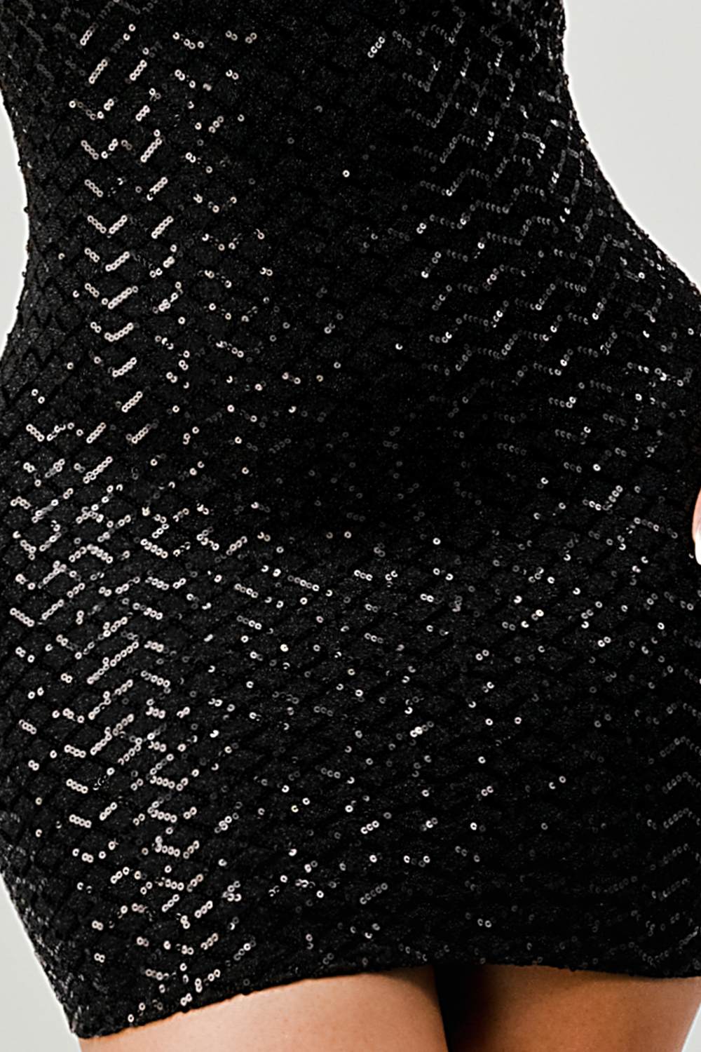 LUX SEQUINS HALTER OPEN BACK SLEEVELESS BODYCON MINI DRESS - Vella Moda