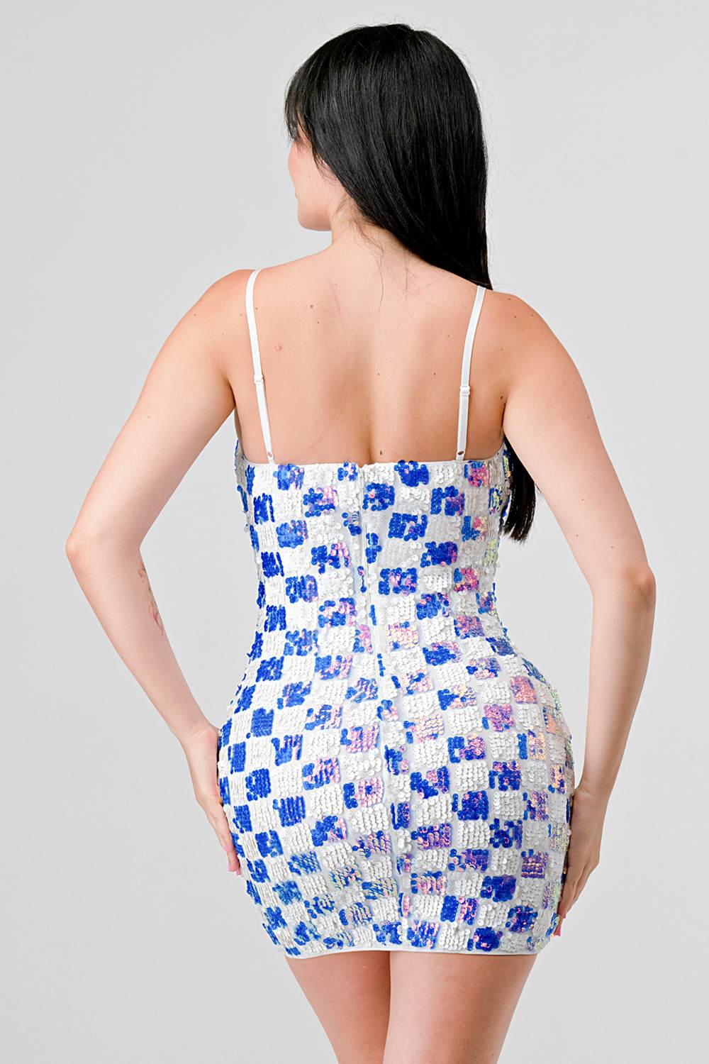 LUXE CHECK PATTERN SEQUINS - Vella Moda