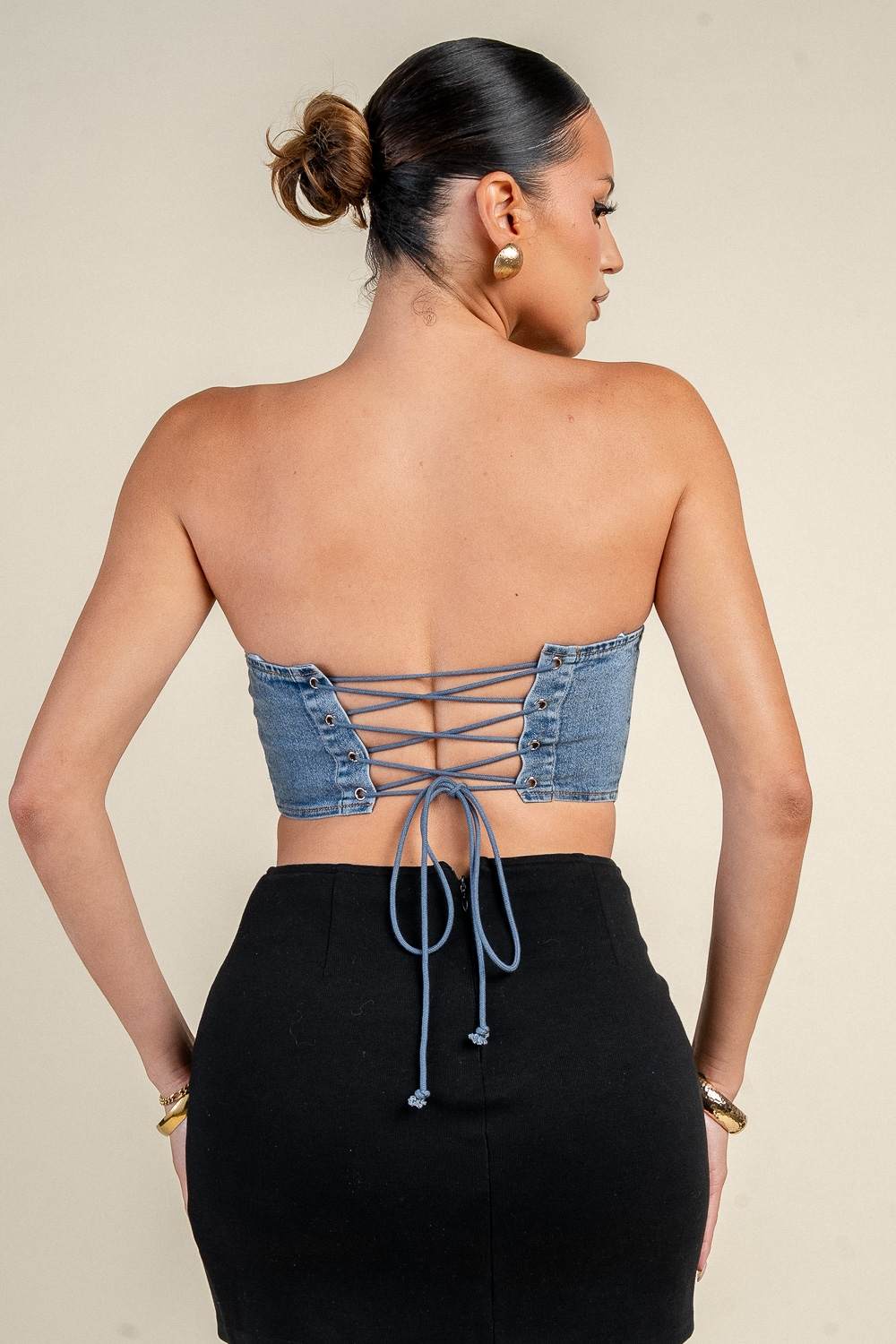 Sweetheart Denim Corset Top