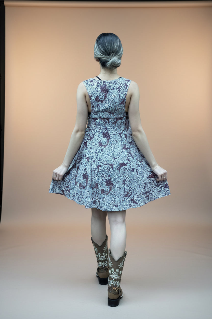 Valentina Paisley Fit & Flare Mini Dress