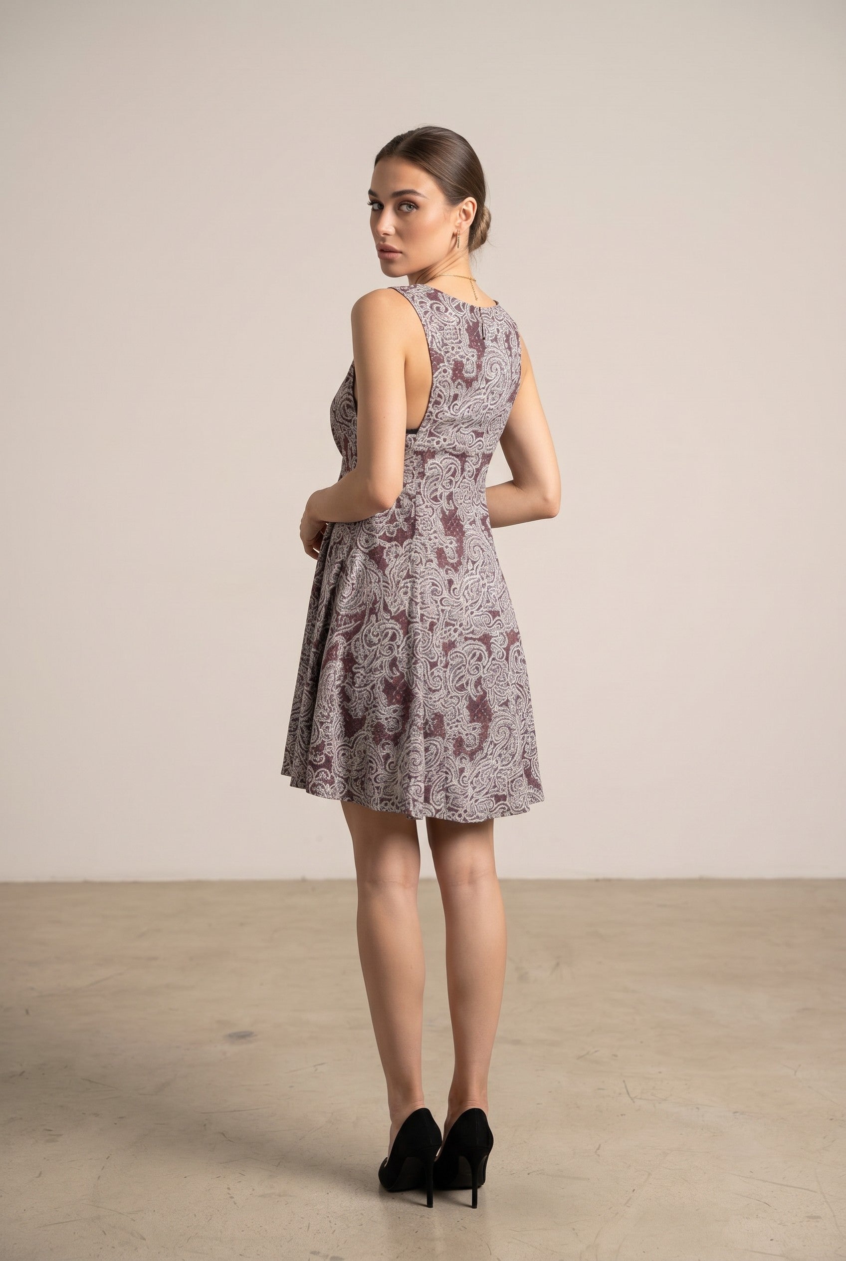 Valentina Paisley Fit & Flare Mini Dress