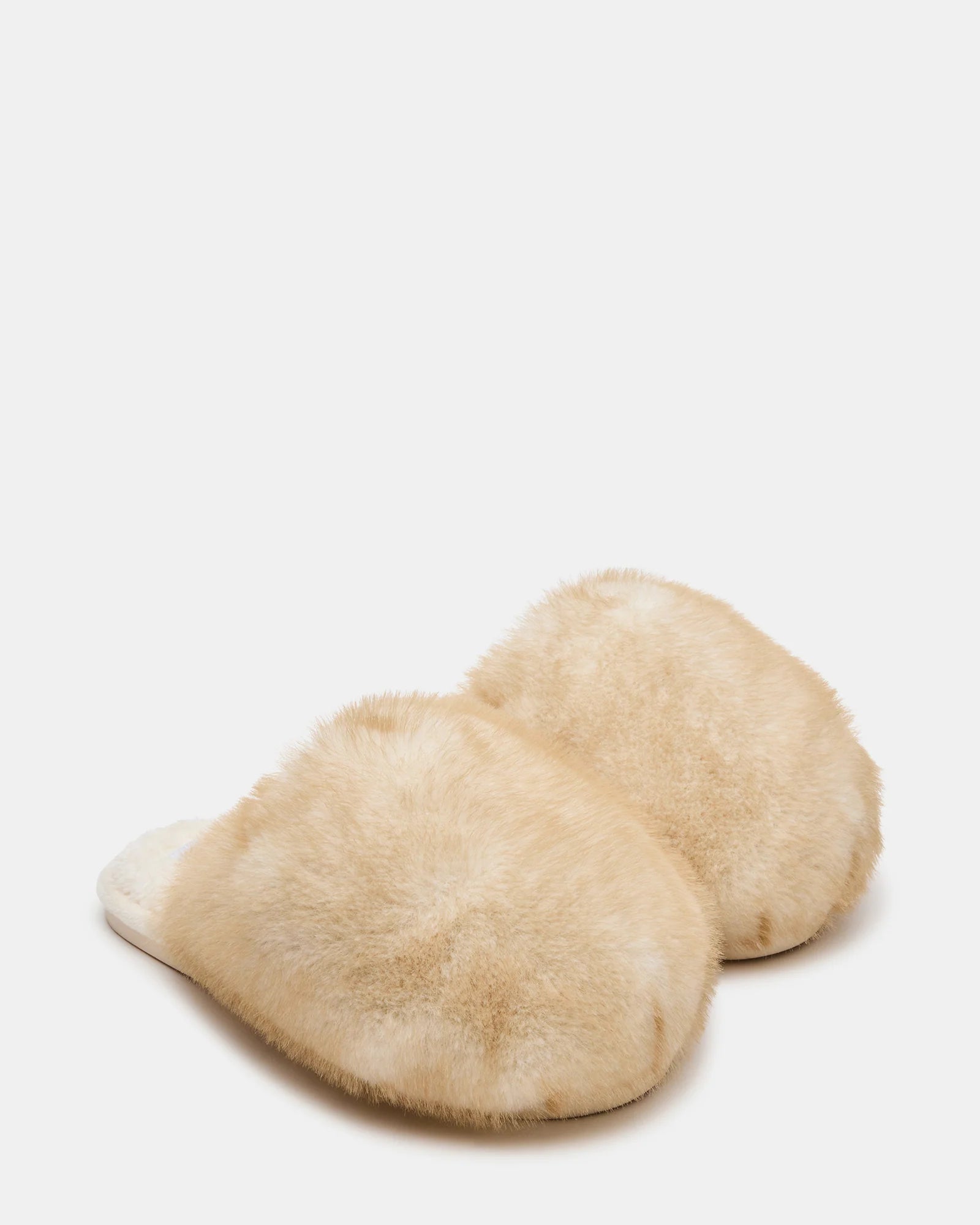 Poof Natural Faux Fur Slip-On Slippers - Steve Madden