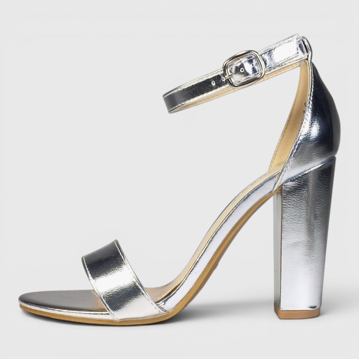 Lumière Metallic Ankle Strap Heel