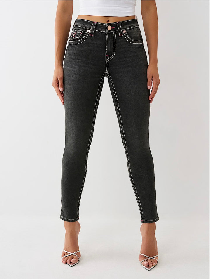 True Religion Jennie Big T Mid-Rise Curvy Skinny Jeans – Black Wash