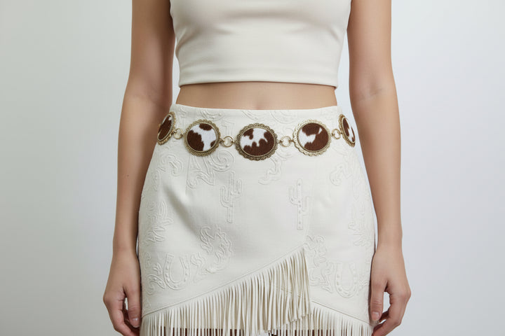 Cowhide Concho Belt