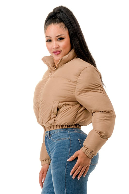 Puffer Long Sleeve Padded Jacket - Vella Moda