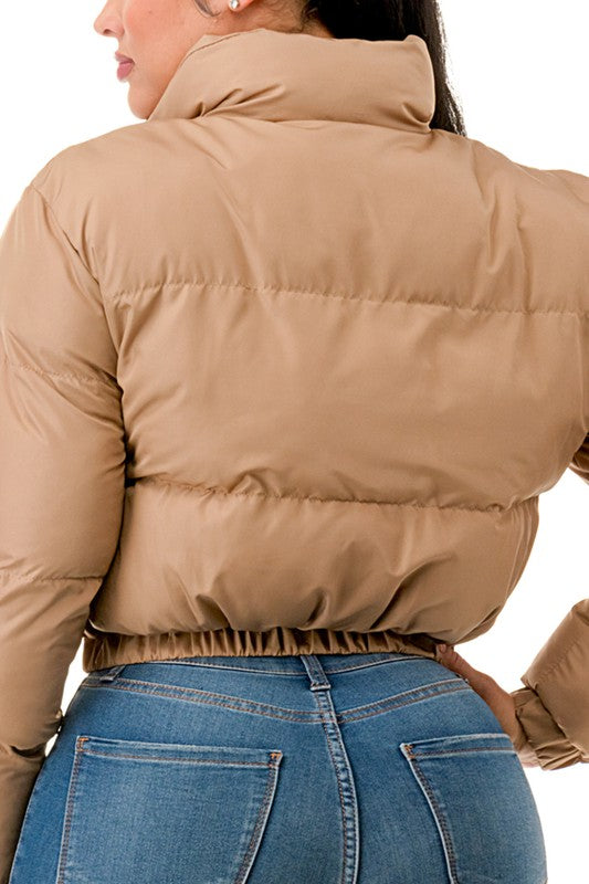 Puffer Long Sleeve Padded Jacket - Vella Moda