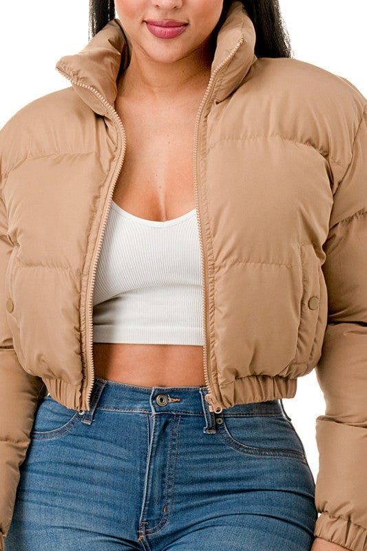 Puffer Long Sleeve Padded Jacket - Vella Moda
