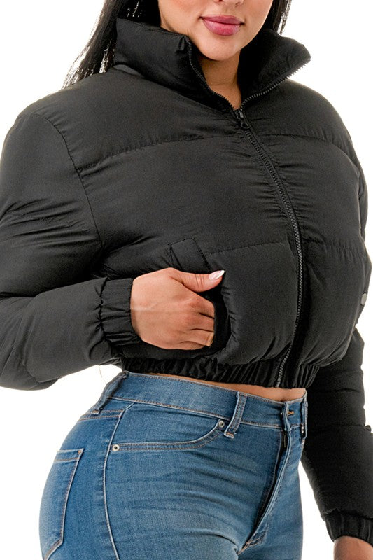 Puffer Long Sleeve Padded Jacket - Vella Moda