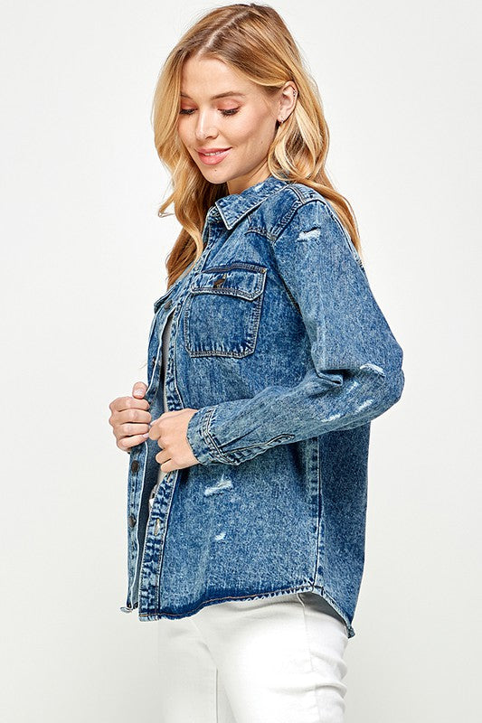 Women's Denim Shirt - Bella Moda Latina