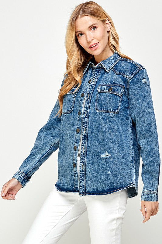 Women's Denim Shirt - Bella Moda Latina