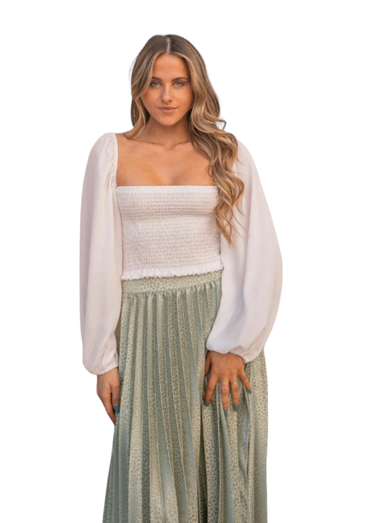 Print satin pleated skirt - Bella Moda Latina