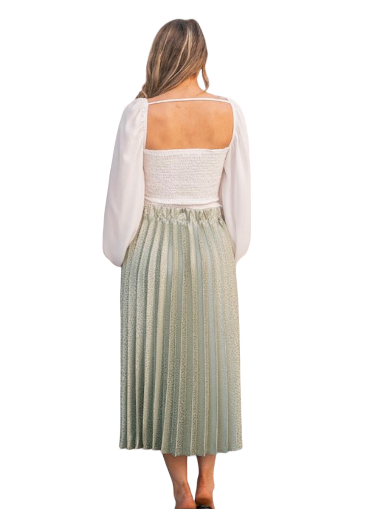 Print satin pleated skirt - Bella Moda Latina