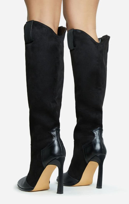 Knee High Pointed Toe Boots - Vella Moda