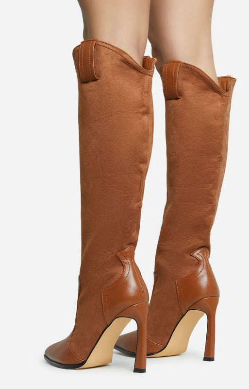 Knee High Pointed Toe Boots - Vella Moda