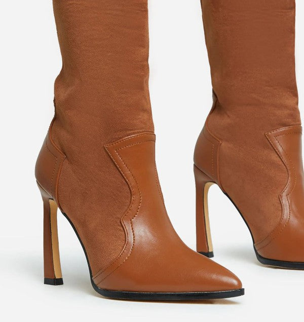 Knee High Pointed Toe Boots - Vella Moda