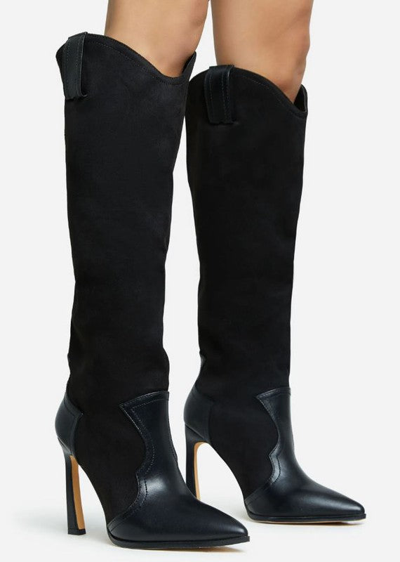 Knee High Pointed Toe Boots - Vella Moda