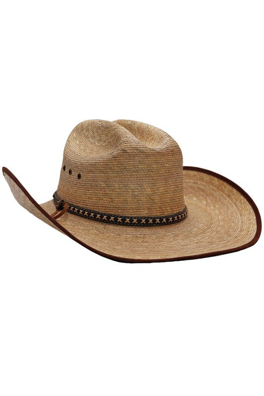 Quarterhorse Outlined Palm Straw Hat - Vella Moda