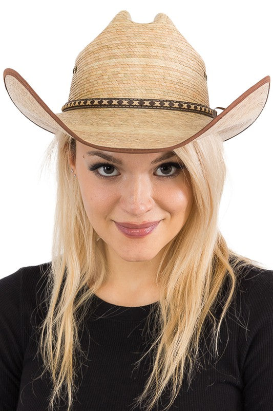 Quarterhorse Outlined Palm Straw Hat - Vella Moda