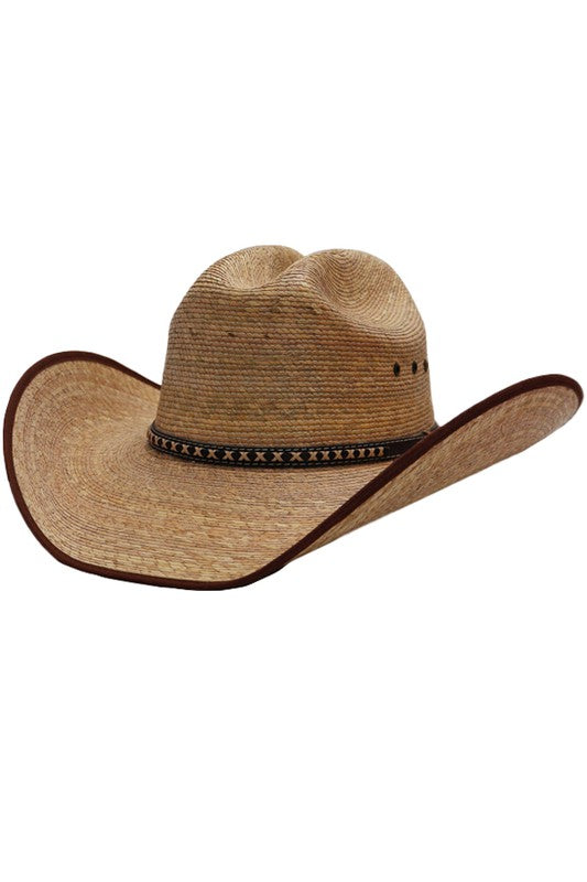 Quarterhorse Outlined Palm Straw Hat - Vella Moda