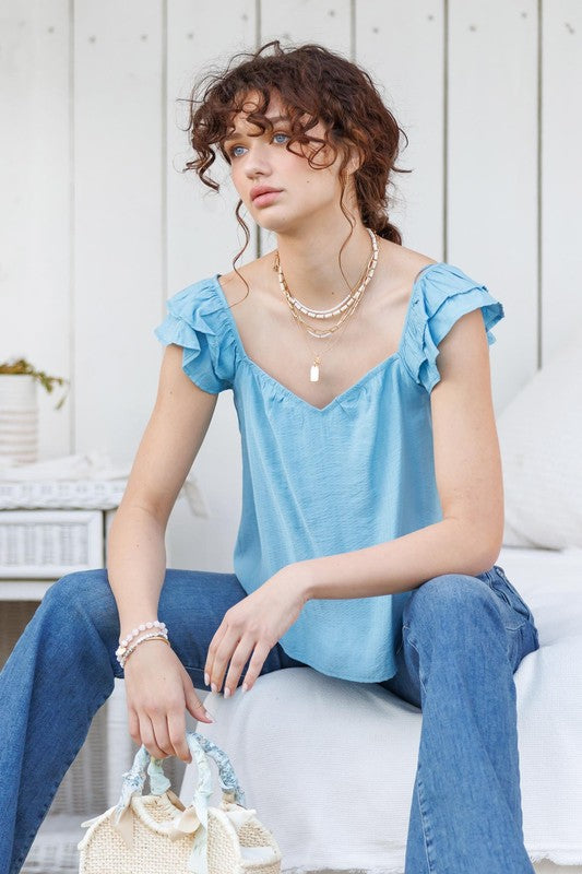 SWEETHEART NECKLINE TOP - Vella Moda