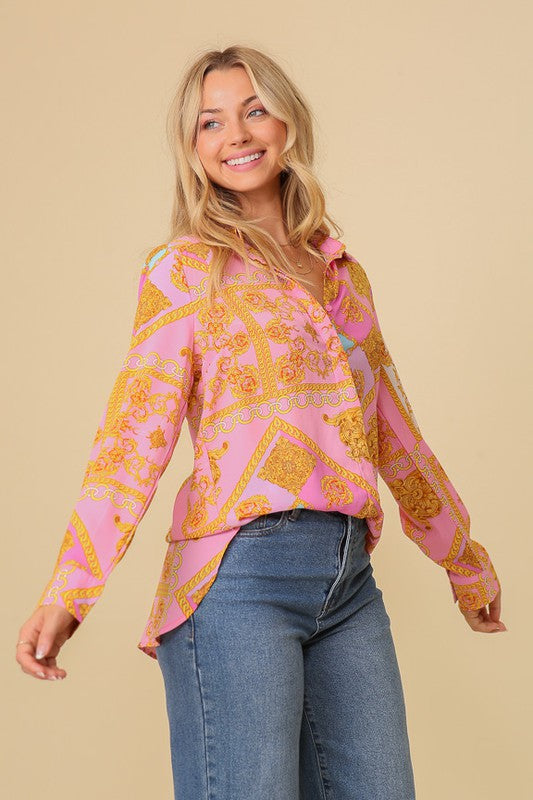Chiffon Print Blouse - Vella Moda