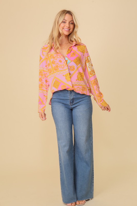 Chiffon Print Blouse - Vella Moda