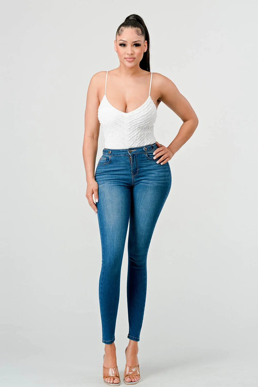 SEXY MESH CHEVRON PATTERN BODYSUIT - Vella Moda