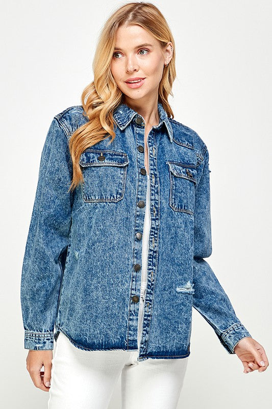 Women's Denim Shirt - Vella Moda