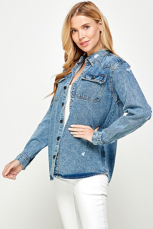 Women's Denim Shirt - Vella Moda