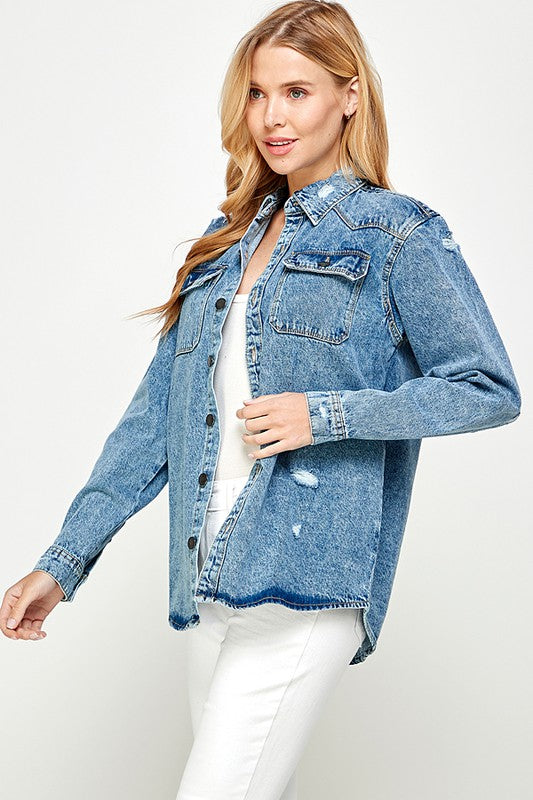 Women's Denim Shirt - Vella Moda